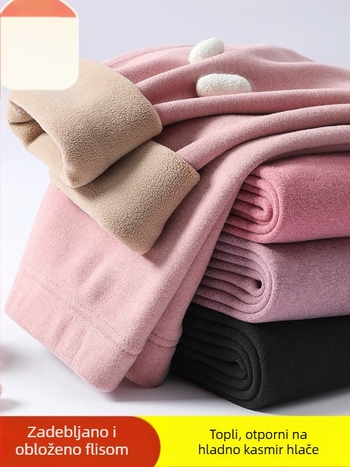 Ženske termalne tajice s flis unutarnjom podlogom, bez šavova, visoke elastičnosti, debele i tople, poliestersko-spandeks mješavina 70–80%