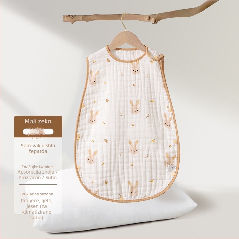 Soft Yun Dječji bezrukavni vreća za spavanje od pamuka za ljeto, lagana, anti-kick