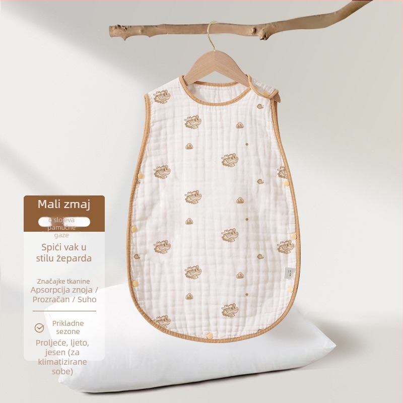 Soft Yun Dječji bezrukavni vreća za spavanje od pamuka za ljeto, lagana, anti-kick