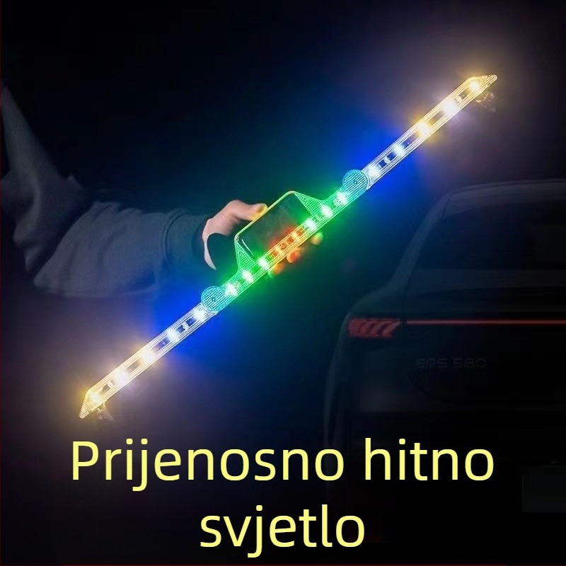 Solarna LED trokutna upozoravajuća svjetiljka za automobil, sklopiva, ABS materijal, 5 W, 5 V