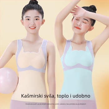 Dječji zimski termo prsluk za djevojčice – 94,3% poliester / 5,7% spandex, za uzrast 8+ (visina >140 cm)