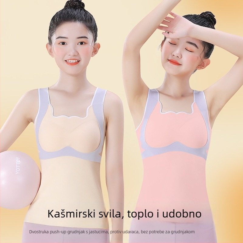 Dječji zimski termo prsluk za djevojčice – 94,3% poliester / 5,7% spandex, za uzrast 8+ (visina >140 cm)