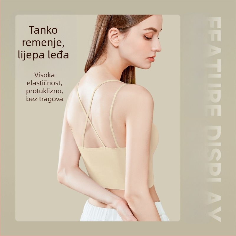 Bra wrap / tube top – prozračan, bešavna stražnja strana, tanke oblikovane košarice, najlon, struk duljina