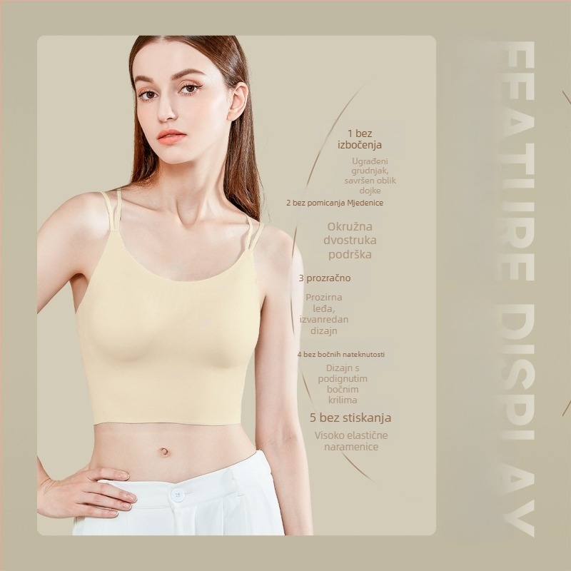 Bra wrap / tube top – prozračan, bešavna stražnja strana, tanke oblikovane košarice, najlon, struk duljina