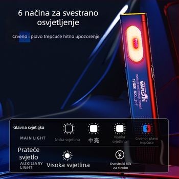 Wolson T7Pro ručna LED svjetiljka za vanjsku upotrebu, 10W, 360° snop, domet 100 m, tijelo od aluminijske legure