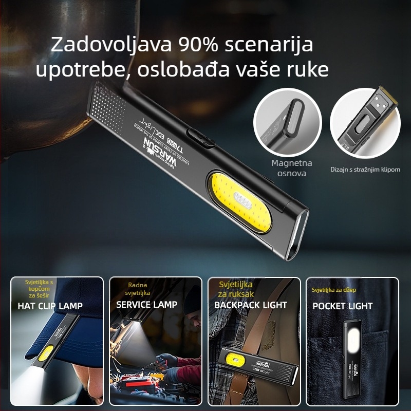 Wolson T7Pro ručna LED svjetiljka za vanjsku upotrebu, 10W, 360° snop, domet 100 m, tijelo od aluminijske legure