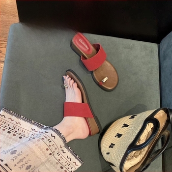 Ležerne slip-on sandale s petljom za prste, 4 cm povećanje visine, gornji i unutarnji dio od super vlakna, gumeni potplat, okrugli vrh