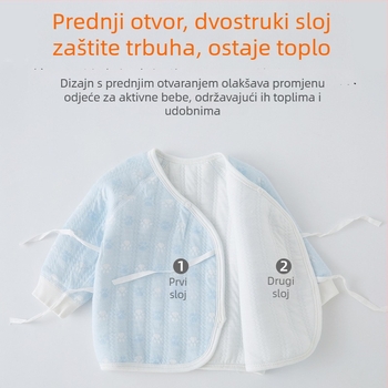 Dvije-komadni set donjeg rublja u stilu kimono za novorođenčad i djecu – jesen/zima, 100% pamuk