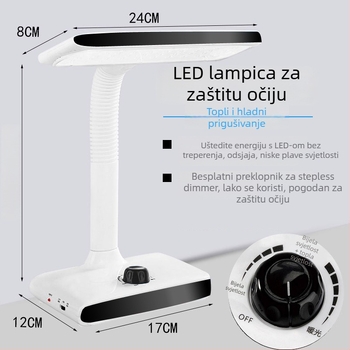 DP663 stolna lampa s USB punjenjem, podesivo hladno/toplo svjetlo i dimmer, ugrađena litijska baterija, CRI ≥ 90, lampica za učenje s zaštitom očiju