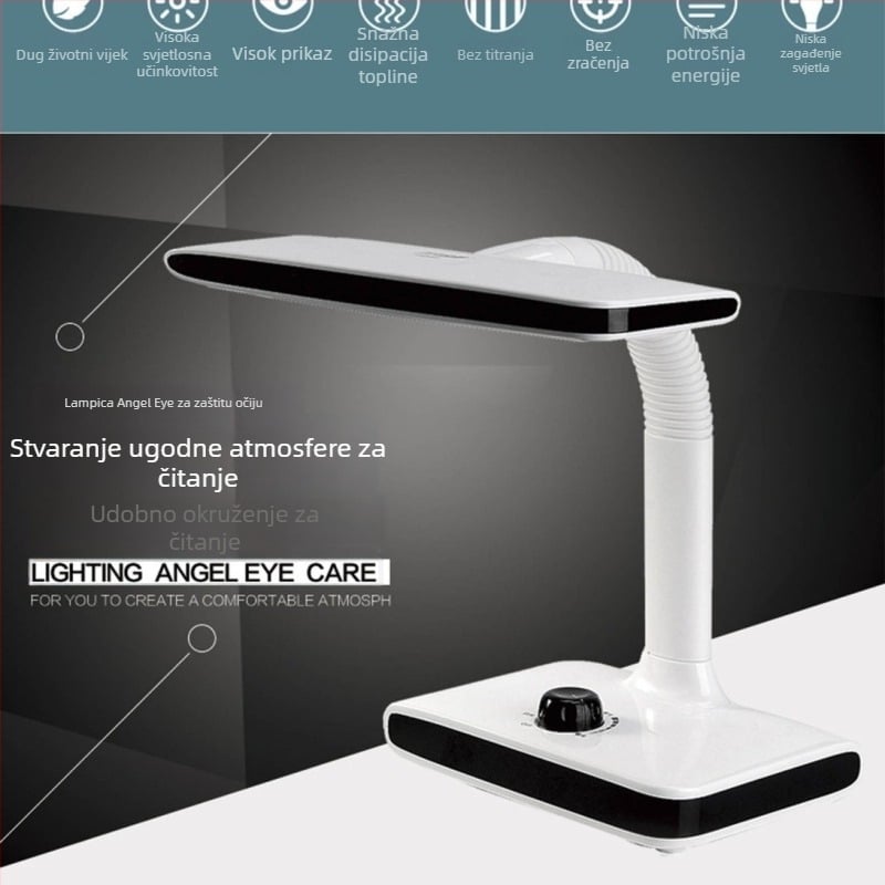 DP663 stolna lampa s USB punjenjem, podesivo hladno/toplo svjetlo i dimmer, ugrađena litijska baterija, CRI ≥ 90, lampica za učenje s zaštitom očiju