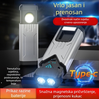 LED radna svjetiljka s COB izvorom, USB punjenje, magnet, kućište od aluminijske legure, IP6 zaštita