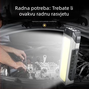 LED radna svjetiljka s COB izvorom, USB punjenje, magnet, kućište od aluminijske legure, IP6 zaštita