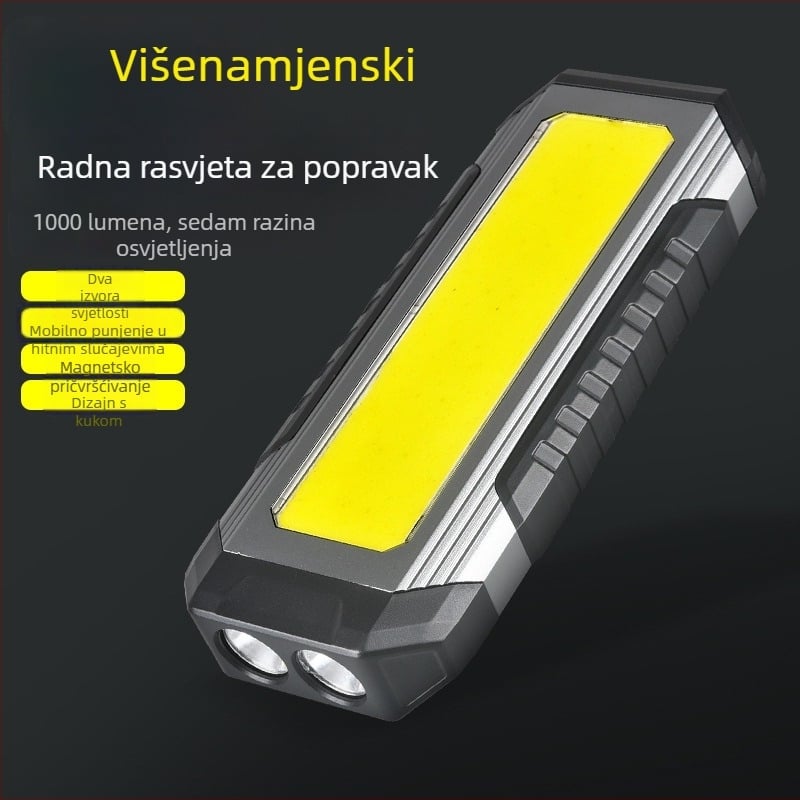 LED radna svjetiljka s COB izvorom, USB punjenje, magnet, kućište od aluminijske legure, IP6 zaštita