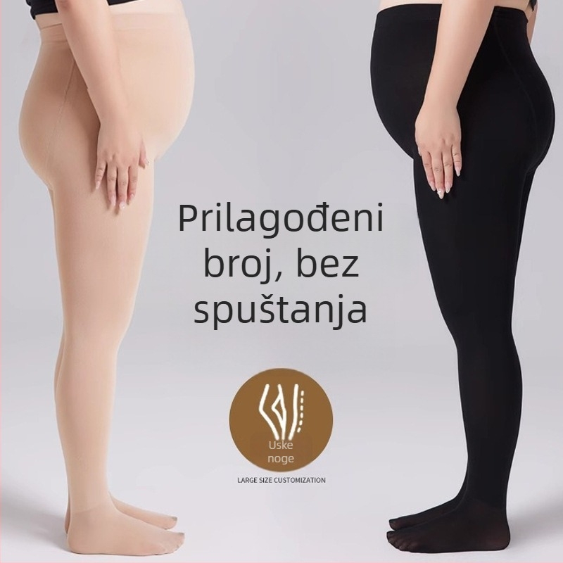 Baršunaste hlačne čarape s fleece podstavom, jednobojni dezen, srednja debljina