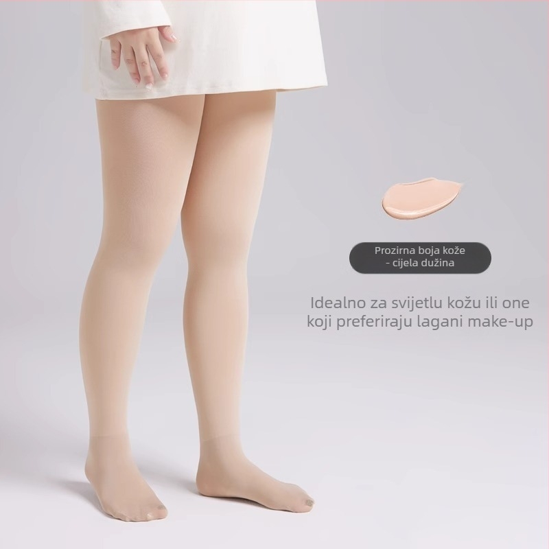 Baršunaste hlačne čarape s fleece podstavom, jednobojni dezen, srednja debljina