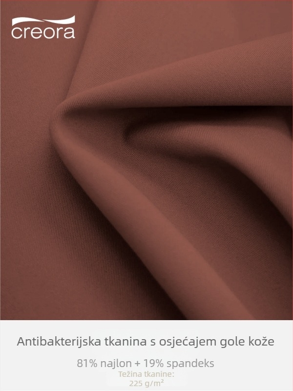 Antibakterijski nude dojam joga top s jastučićem za grudi, sportski grudnjak otporan na udarce za visoko intenzivne treninge; 3/4 čašice, tanke oblikovane čašice; fiksni remeni; materijal: najlon 81%, podstava spandeks 19%