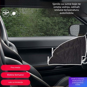 Mrežasta sjenila za bočni prozor automobila – prozračna, protiv komaraca, pričvršćivanje klipom