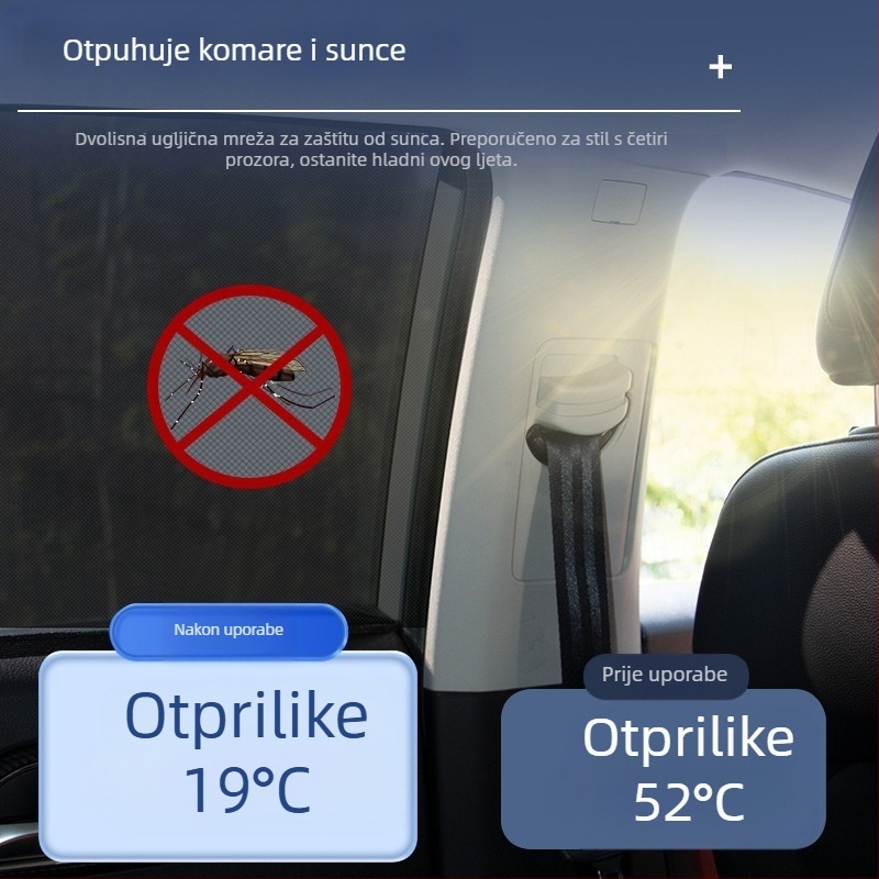 Automobilska mrežasta sunčana zaštita za prozor — materijal: mreža; ugrađena instalacija; univerzalni model; mogućnost prilagodbe