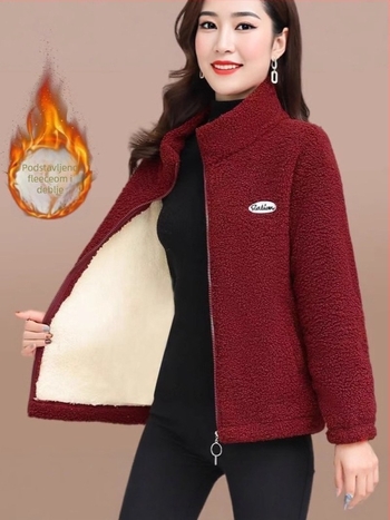 Fog and Frost zimska jakna s fleec podstavom pamuk-poliester materijal, srednja duljina 50–65 cm, ležerni retro stil.