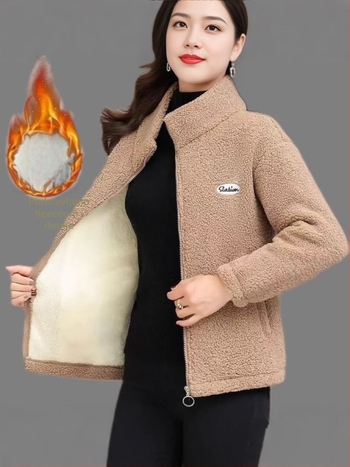 Fog and Frost zimska jakna s fleec podstavom pamuk-poliester materijal, srednja duljina 50–65 cm, ležerni retro stil.