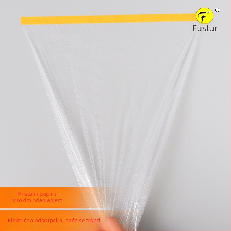 Foster jednokratna zaštitna maskirajuća folija za bojanje, debljine 0,6 mm, osnovni papir japanskog papira, kristalno ljepilo, proziran zaštitni film protiv prašine za kućnu dekoraciju