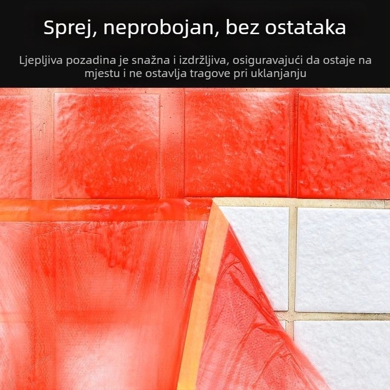 Zaštitni maskirajući film za prskanje boja s PE folijom i japanskim papirom; zaštita od prašine za automobile i namještaj. Širina 55–450 cm, duljina 6,5–20 m, prozirnost 80%, jaka adhezija.