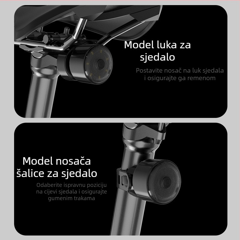 LED stražnja svjetiljka za bicikl sa senzorom, 2W, 300mAh, domet do 50 m, prilagodljiv logotip