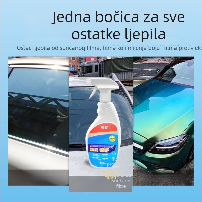 Bernis Čistač za solarni film – glavne komponente: deionizirana voda, površinski aktivna tvar, kosolvent, biljni čistač; Rok trajanja: 3 godine; Standard kvalitete: Q/HYSW 03