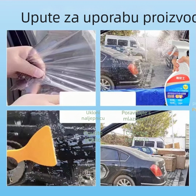 Bernis Čistač za solarni film – glavne komponente: deionizirana voda, površinski aktivna tvar, kosolvent, biljni čistač; Rok trajanja: 3 godine; Standard kvalitete: Q/HYSW 03
