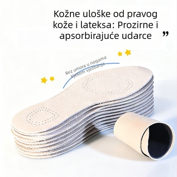 Uložak od prave kože krave s prednjim dijelom od latexa – unisex za tenisice i svakodnevne cipele, potpuno podstavljanje i apsorpcija udaraca