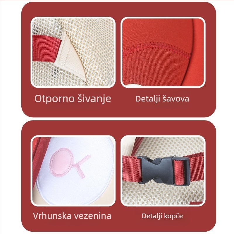 Dječji ruksak s motívom gljive i dugih ušiju, diving tkanina, prozračan i ultra lagan, naramenice s zračnim jastukom, unisex