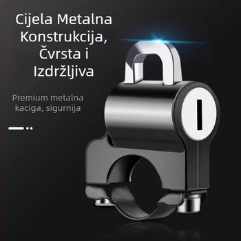 Brava za kacigu za električna vozila, bicikle i motocikle — obični ključ, cinkov legirani materijal, protiv krađe, vodootporna, podesiva