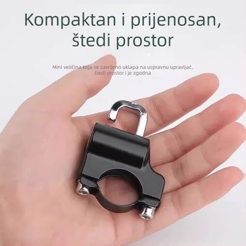 Brava za kacigu za električna vozila, bicikle i motocikle — obični ključ, cinkov legirani materijal, protiv krađe, vodootporna, podesiva