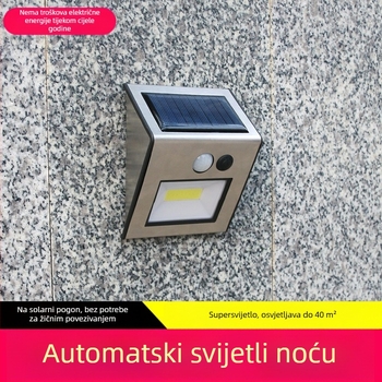 Solarno LED vanjsko zidno svjetlo, vodootporno, 5W, 1.2V, trajanje osvjetljenja 6–12 sati