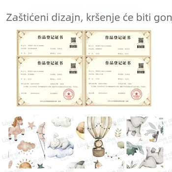 Spavaća vreća za bebe i djecu 1–3 godine, pamuk materijal, podstava i punilo 100% pamuk, dugi rukavi, životinjski uzorak