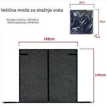 Prozirna mreža protiv komaraca za stražnji dio automobila s magnetskim ugradnjom, universalni model