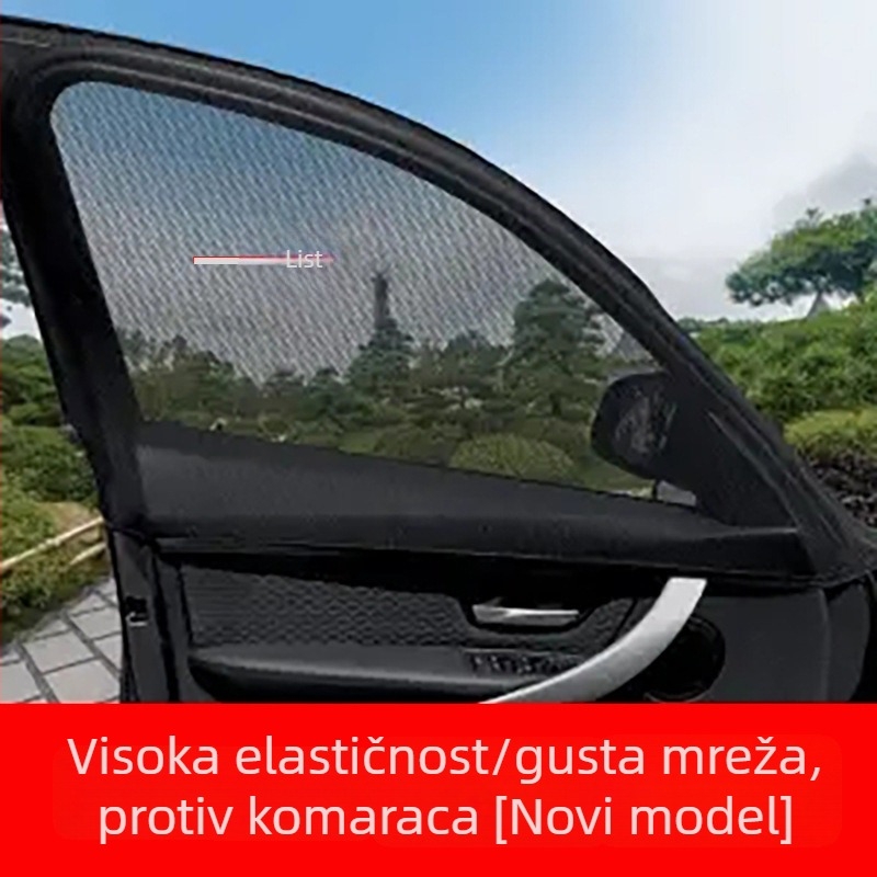 Automobilska sjenila za prozor s mrežom protiv komaraca – prozračna, poluprovidna, viseći montažni sustav, prilagodljiva obrada