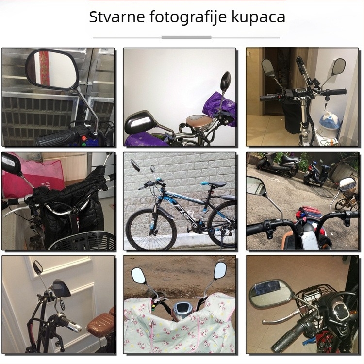 Zadnje ogledalo za bicikl, planinski bicikl, plosni reflektor; materijal: tvornički plast; težina: 322 g