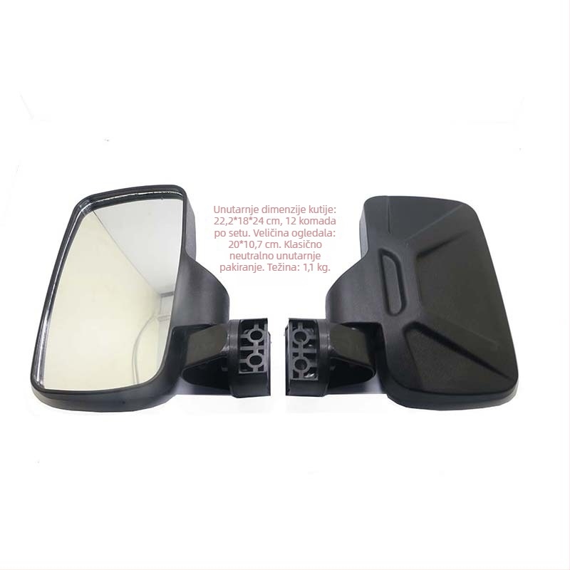 Zadnje ogledalo za UTV, model UTV-4, sferično konveksno ogledalo, stakleno ogledalo, kućište PP, dodatak SFUTV-4, kompatibilno s UTV/ATV, marka FLY QUICK