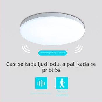 LED stropno svjetlo s radarom za pokret i upravljanjem glasom i svjetlom, 220V, domet 10–15 m², pogodno za hodnik i balkon