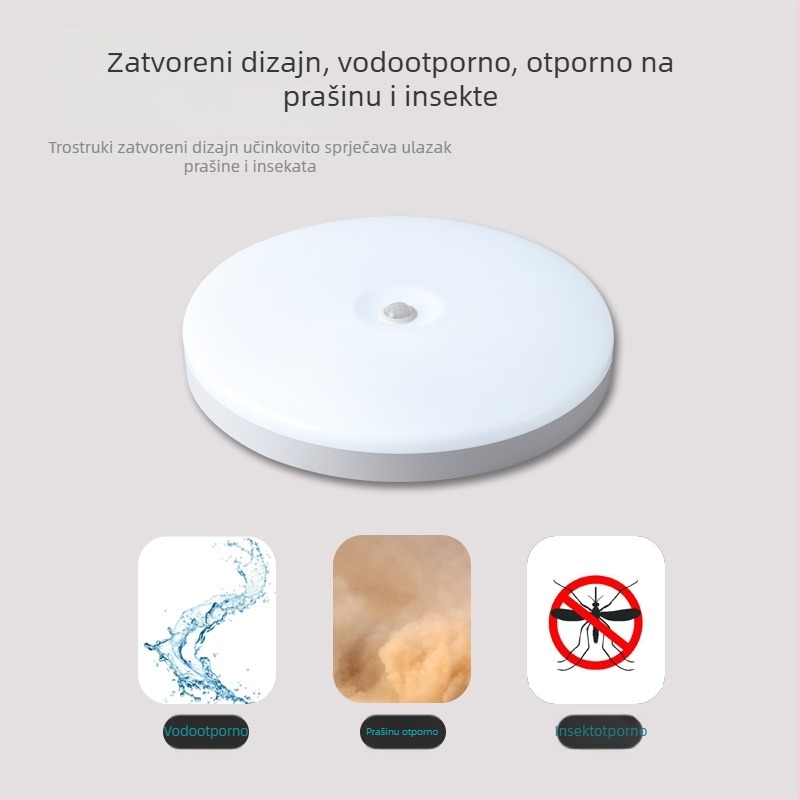 LED stropno svjetlo s radarom za pokret i upravljanjem glasom i svjetlom, 220V, domet 10–15 m², pogodno za hodnik i balkon