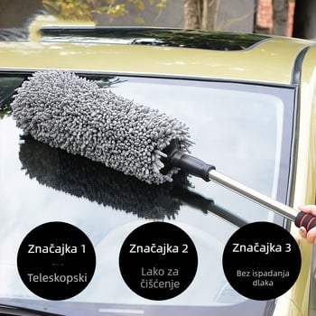 Teleskopska četka za pranje automobila s glavom za prašinu i nano-vosk četkom
