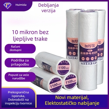 Jednokratni elektrostatni samoljepljeni maskirajući film za dekoraciju i bojanje, debljina 10 μm, duljina 20 m, HDPE podloga, prozirnost 90%