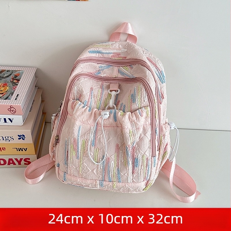Studentski ruksak 2025 japanskog stila, sladak casual nylon ruksak s prozračnim, vodootpornim, otporan na habanje, zakrivljene naramenice, podstava od poliestera