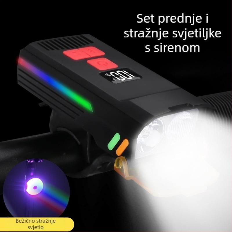 Set svjetala za noćnu vožnju biciklima — prednje i stražnje svjetlo za cestovne i planinske bicikle — snažna svjetlost; Marka Jiu yue/yuuisd; Prilagodba dostupna; Privatna marka; Uvoz: Ne