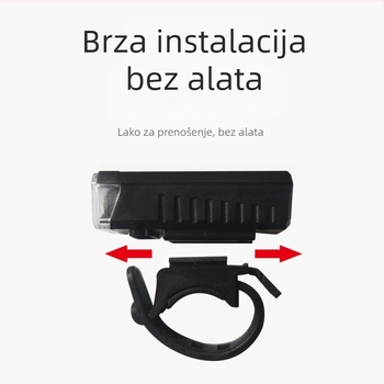 Mini prednja svjetiljka za bicikl s USB-C punjenjem, četiri razine podešavanja, osvjetljenje za noćnu vožnju, brzi otpuštajući nosač