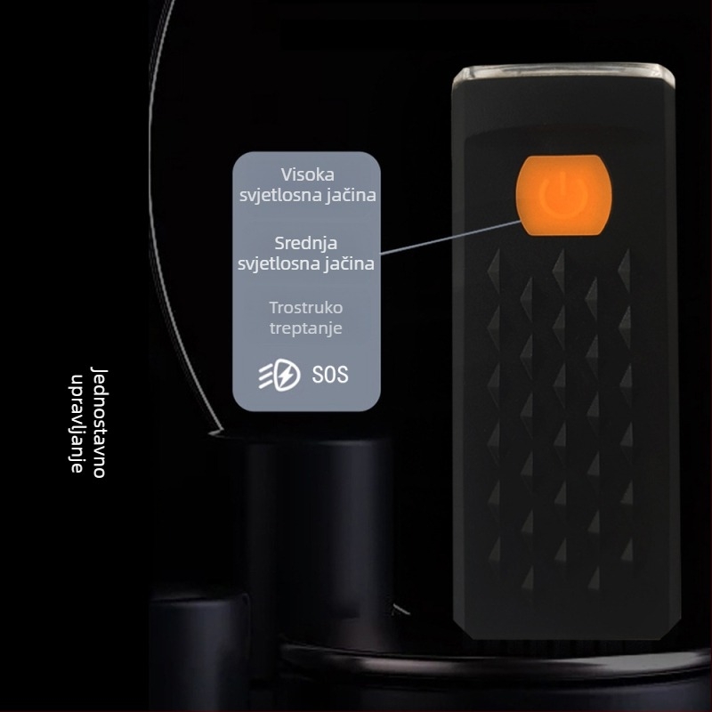 Mini prednja svjetiljka za bicikl s USB-C punjenjem, četiri razine podešavanja, osvjetljenje za noćnu vožnju, brzi otpuštajući nosač