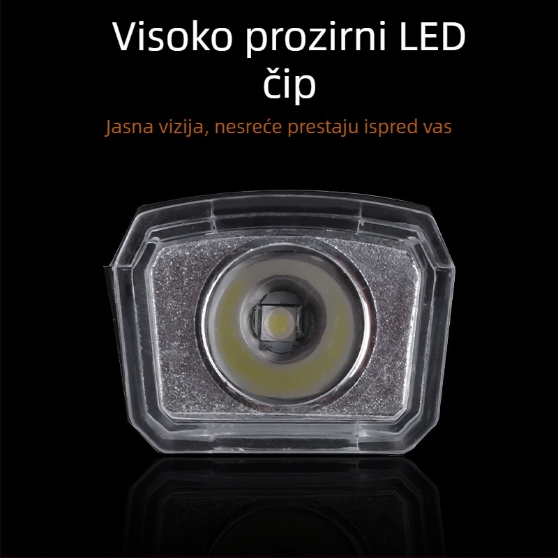 Mini prednja svjetiljka za bicikl s USB-C punjenjem, četiri razine podešavanja, osvjetljenje za noćnu vožnju, brzi otpuštajući nosač