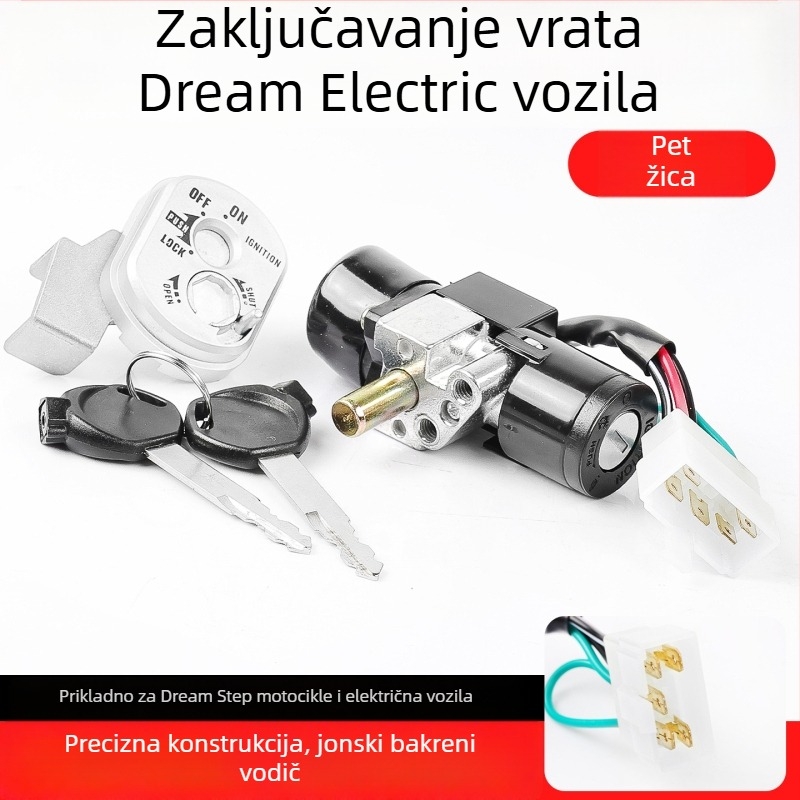 Brava za motocikl Mojielong Dream Chasing 5-wire, komplet zaključavanje, cinkova legura, dugi stil, vodootporna zaštita