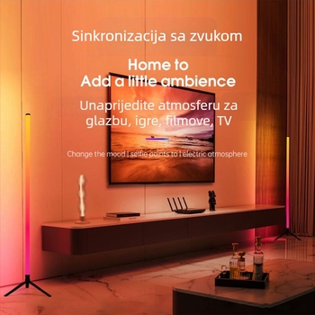 Podna LED lampa, podesiva visina, tijelo PC+PP, pokriće 5–10 m², daljinsko upravljanje